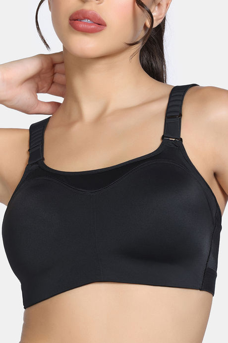 Zelocity High Impact Quick Dry Sports Bra - Jet Black — image 8